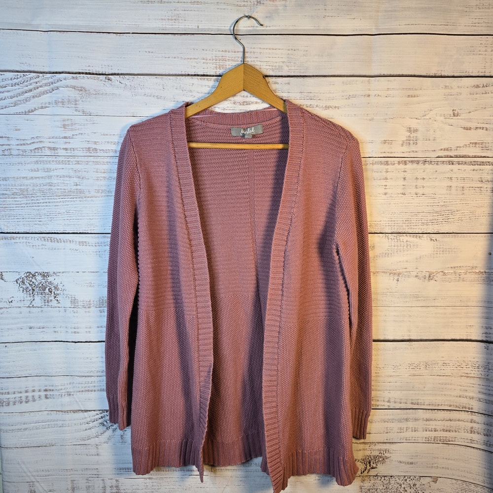 Marled Reunited‎ Clothing Knit Open Cardigan Sweater Rose Pink Size Large Womens